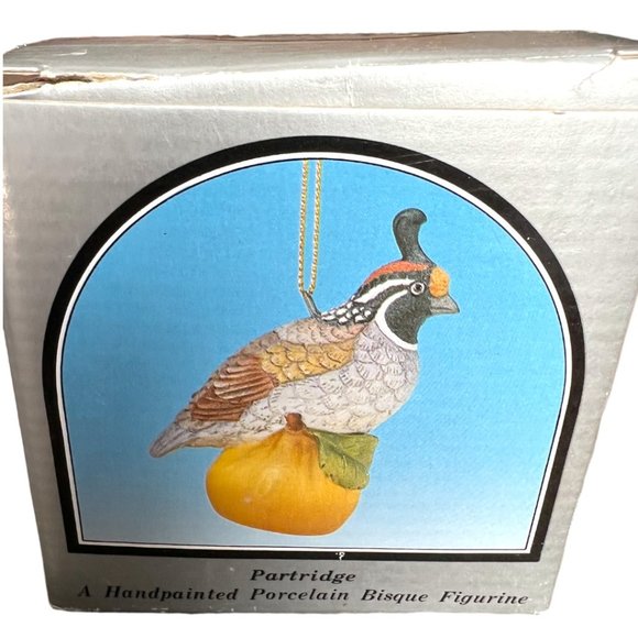 Two (2) Vtg 1991 Andrea by Sadek PARTRIDGE Porcelain Bisque Ornaments Japan 3" T - Picture 15 of 16